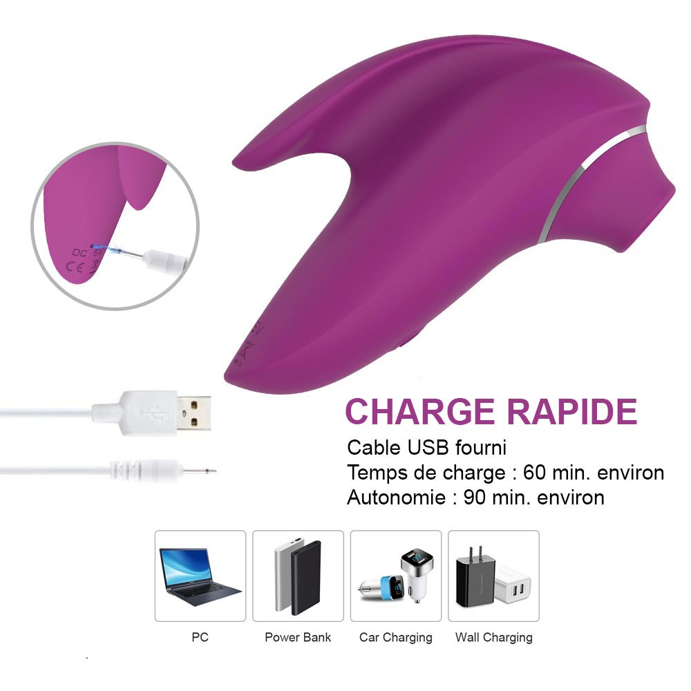 Stimulateur clitoridien avec batterie rechargeable usb  | lovatoy.fr