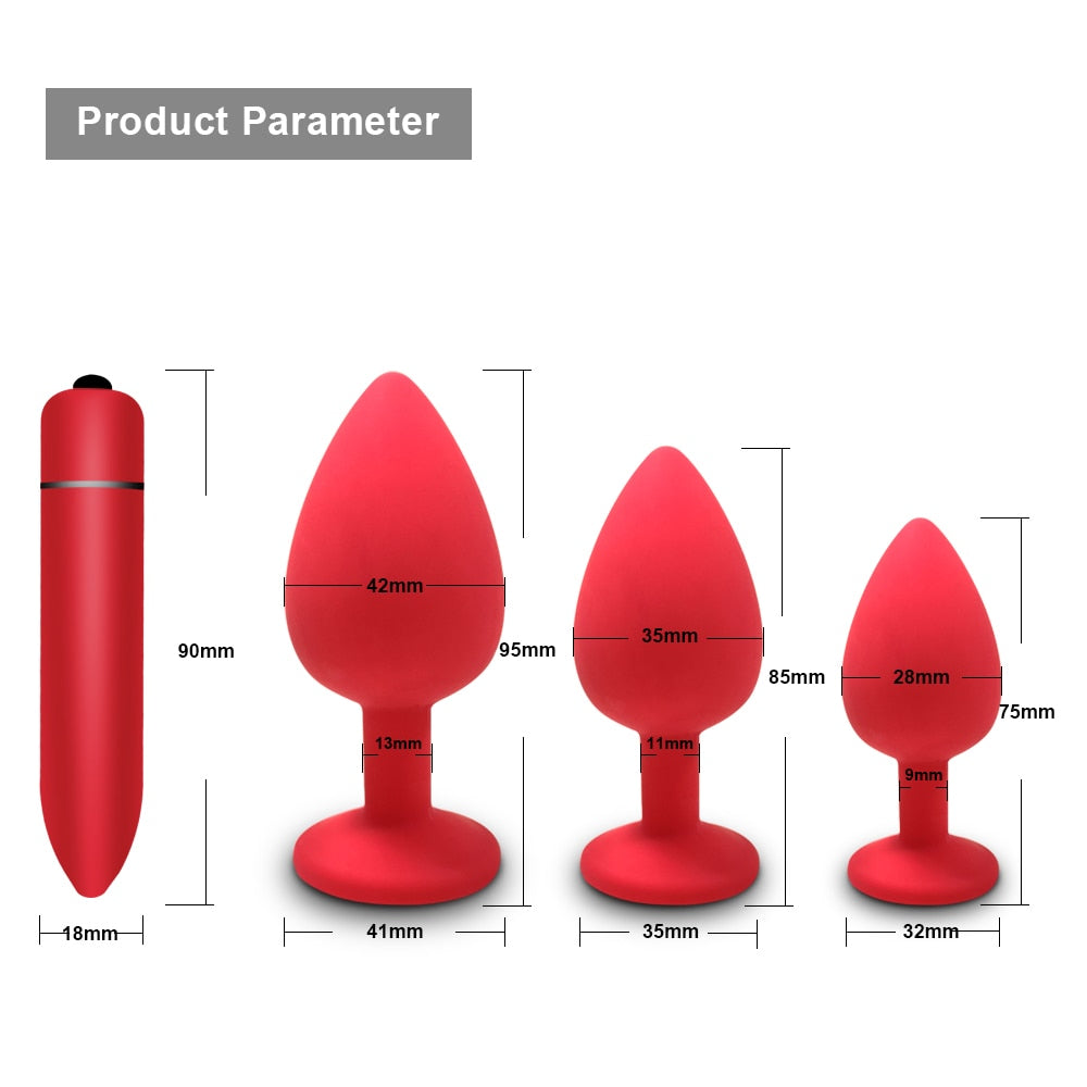 Plug anal bijou en en silicone rouge
