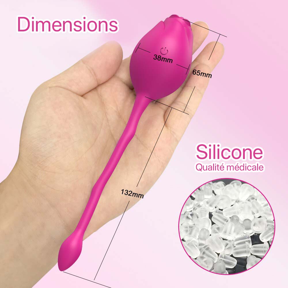 Dimensions de l'oeuf masseur en silicone