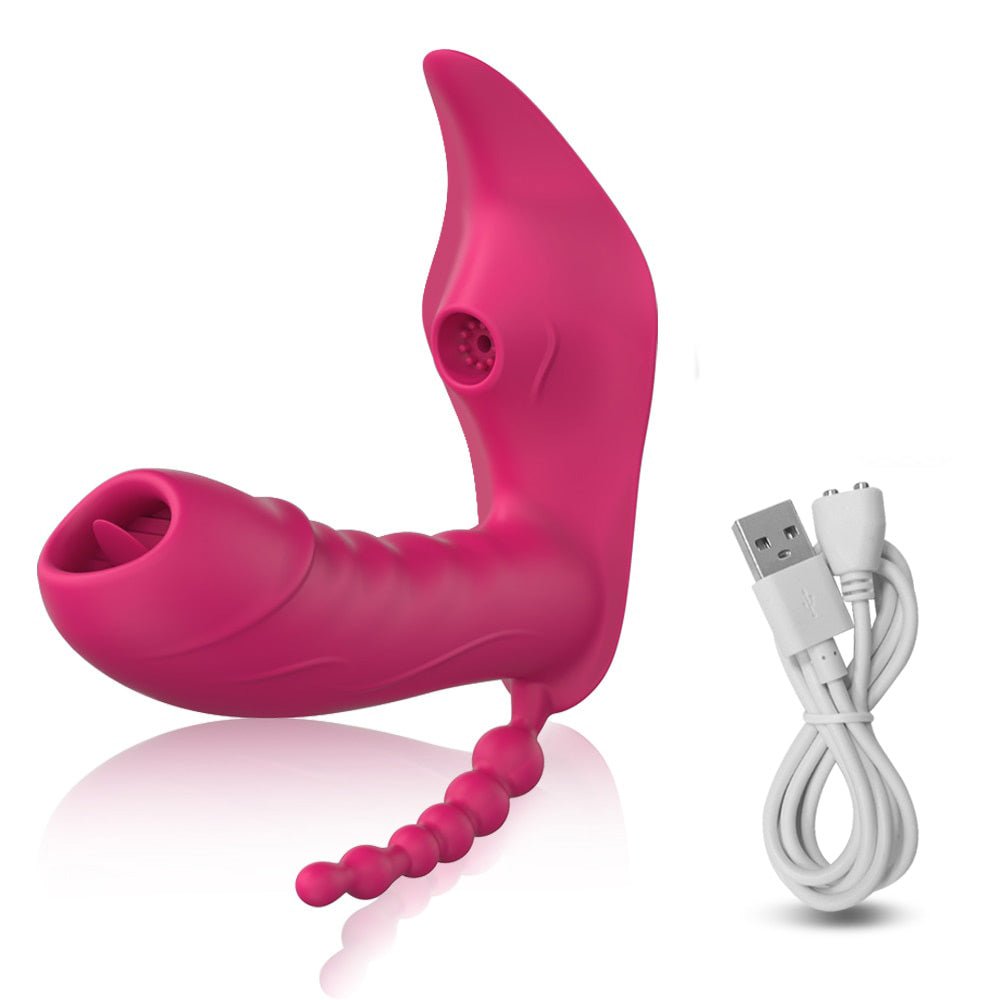 Stimulateur clitoridien rose avec câble USB magnétique