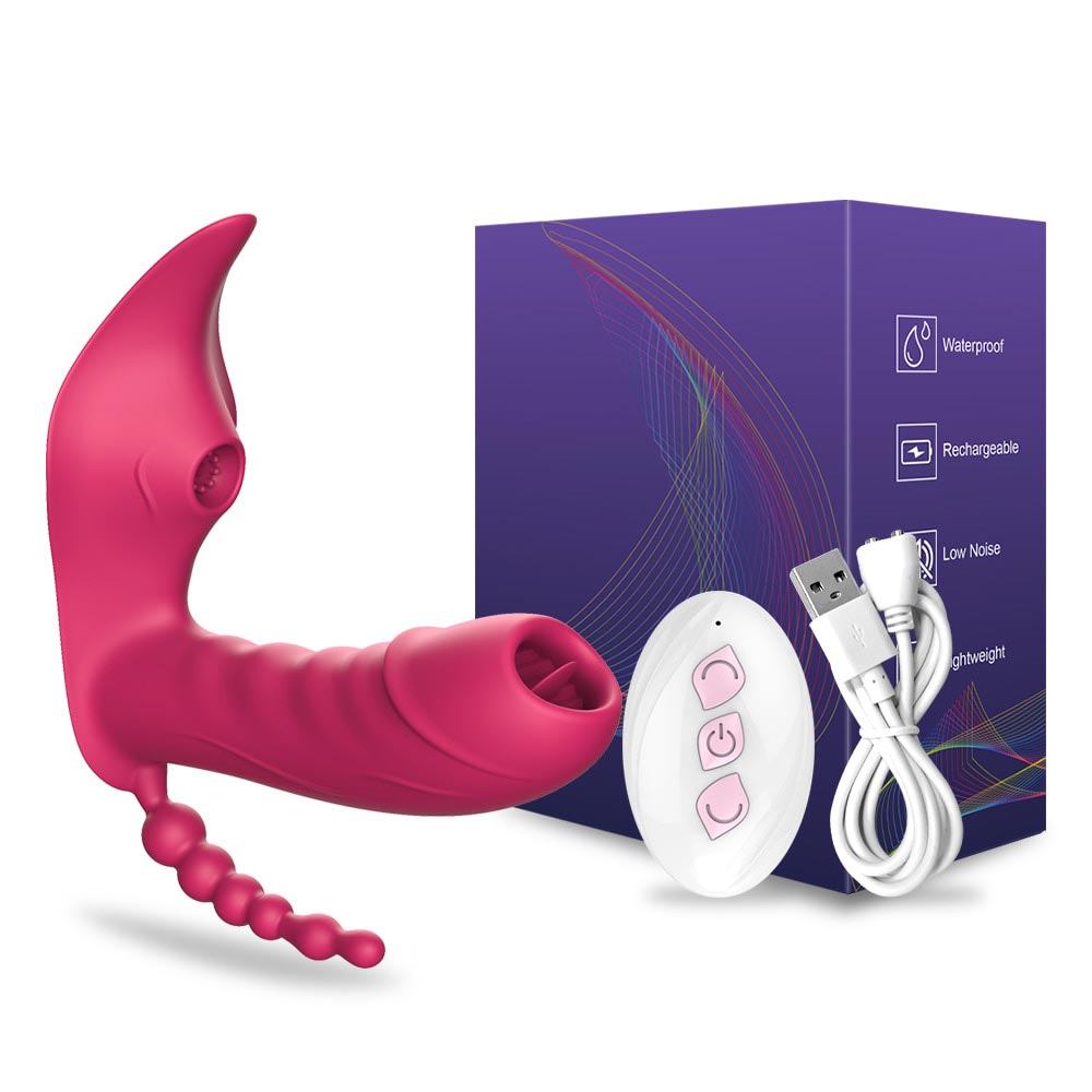 Stimulateur clitoridien rouge a télécommande | lovatoy.fr