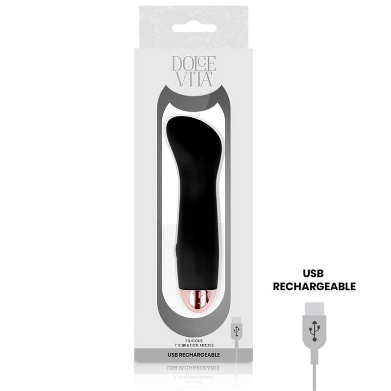 DOLCE VITA - VIBRATEUR RECHARGEABLE ONE NOIR 7 VITESSES – Image 4
