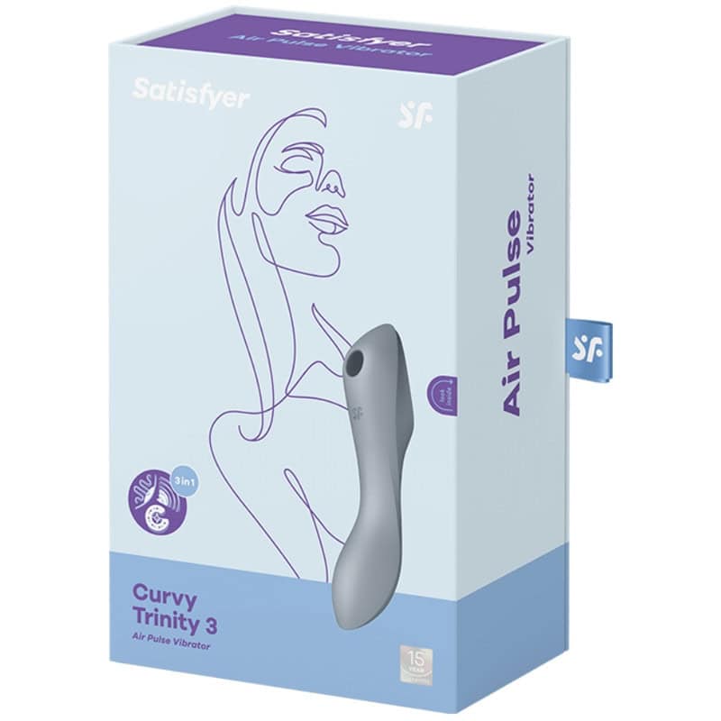 SATISFYER - STIMULATEUR ET VIBRATEUR CURVY TRINITY 3 GRIS – Image 3