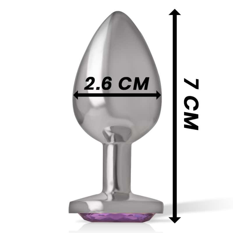 INTENSE - PLUG ANAL EN MÉTAL ALUMINIUM AVEC CRISTAL VIOLET TAILLE S – Image 5