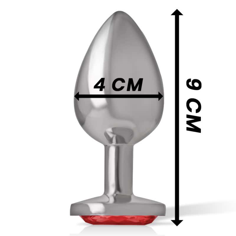 INTENSE - PLUG ANAL EN MÉTAL ALUMINIUM AVEC CRISTAL ROUGE TAILLE L – Image 5