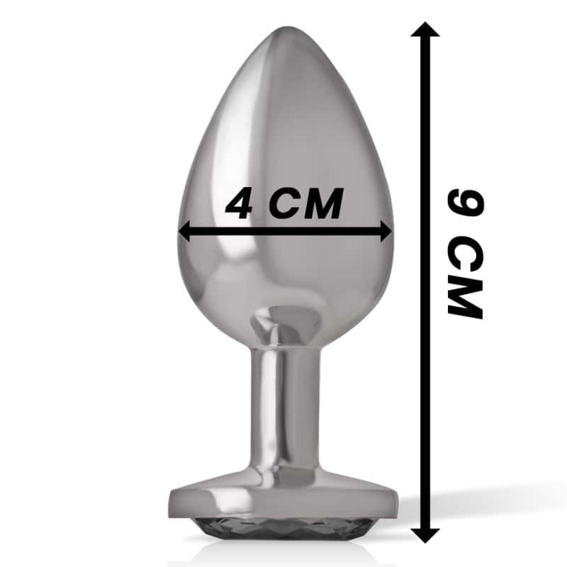 INTENSE - PLUG ANAL EN MÉTAL ALUMINIUM AVEC VERRE NOIR TAILLE L – Image 5