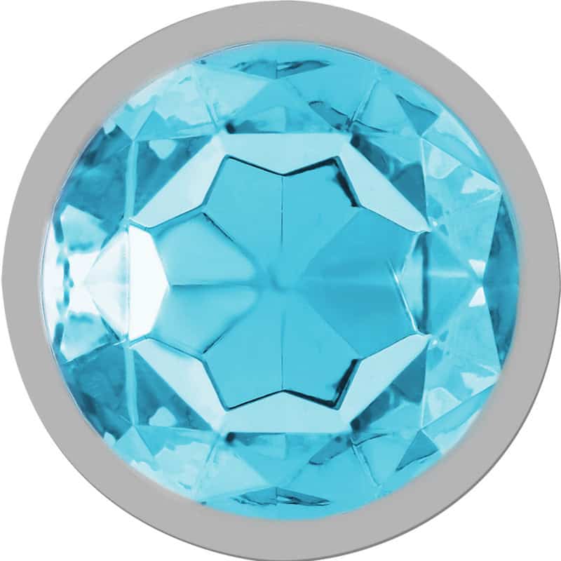 INTENSE - PLUG ANAL EN MÉTAL ALUMINIUM AVEC CRISTAL BLEU TAILLE L – Image 4