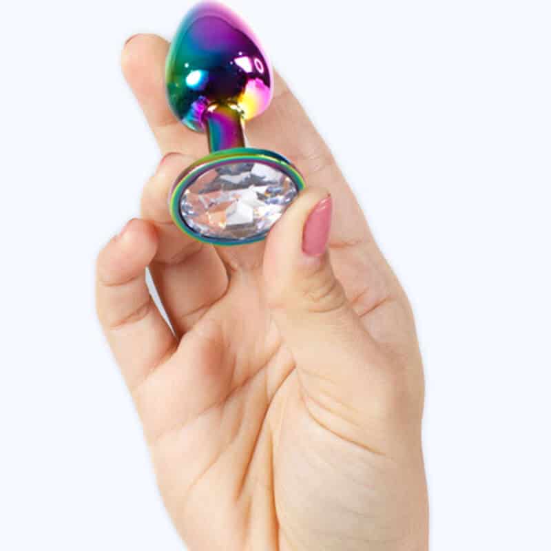 SECRETPLAY - PLUG ANAL EN MÉTAL ARC-EN-CIEL PETITE TAILLE 7 CM – Image 3
