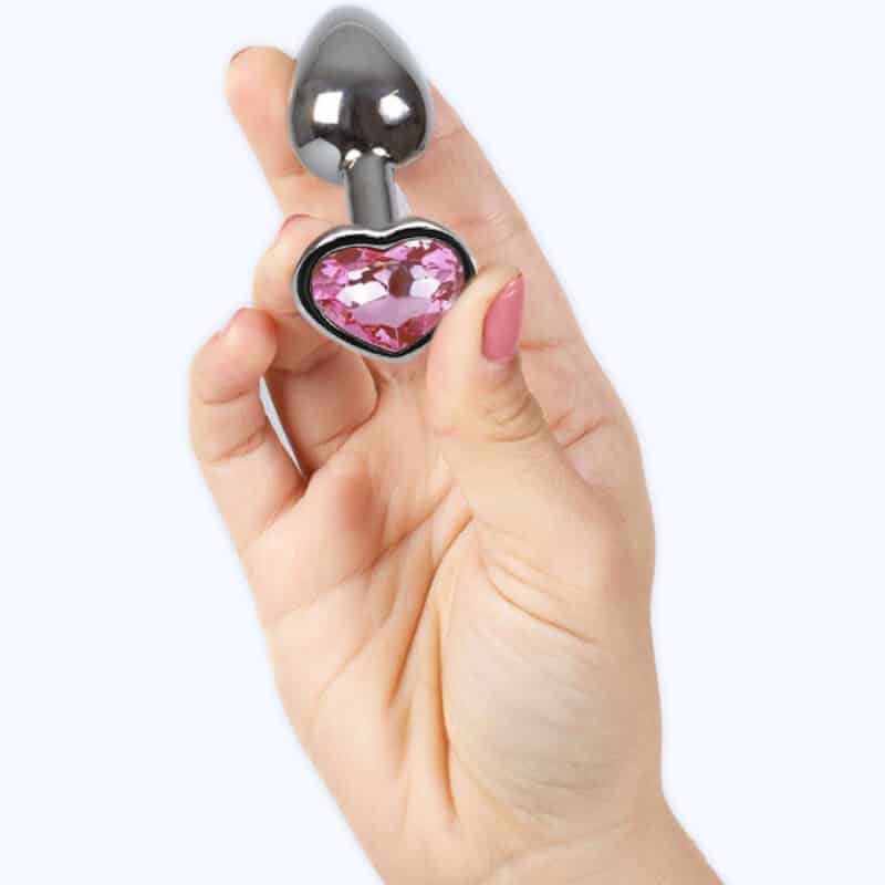 SECRETPLAY - PLUG ANAL EN MÉTAL COEUR FUCHSIA PETITE TAILLE 7 CM – Image 3