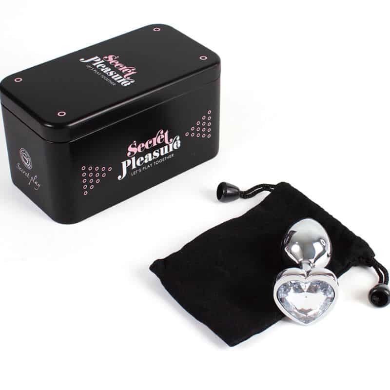 SECRETPLAY - PLUG ANAL EN MÉTAL COEUR CRISTAL CLAIR PETITE TAILLE 7 CM – Image 4