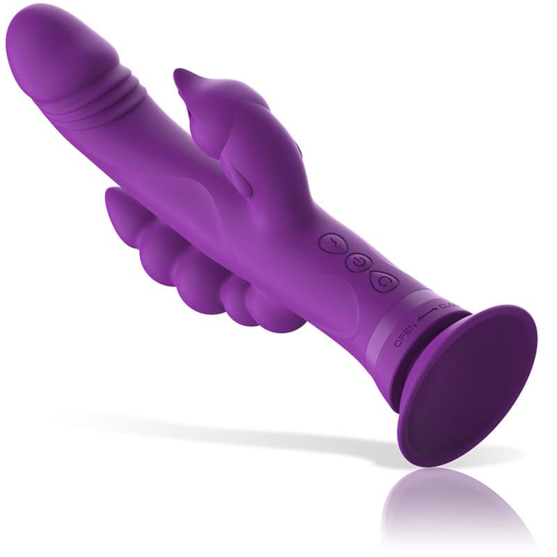 INTENSE - VIBRATEUR EN SILICONE CASANOVA RABBIT TRIPLE MOTEUR VIOLET – Image 5