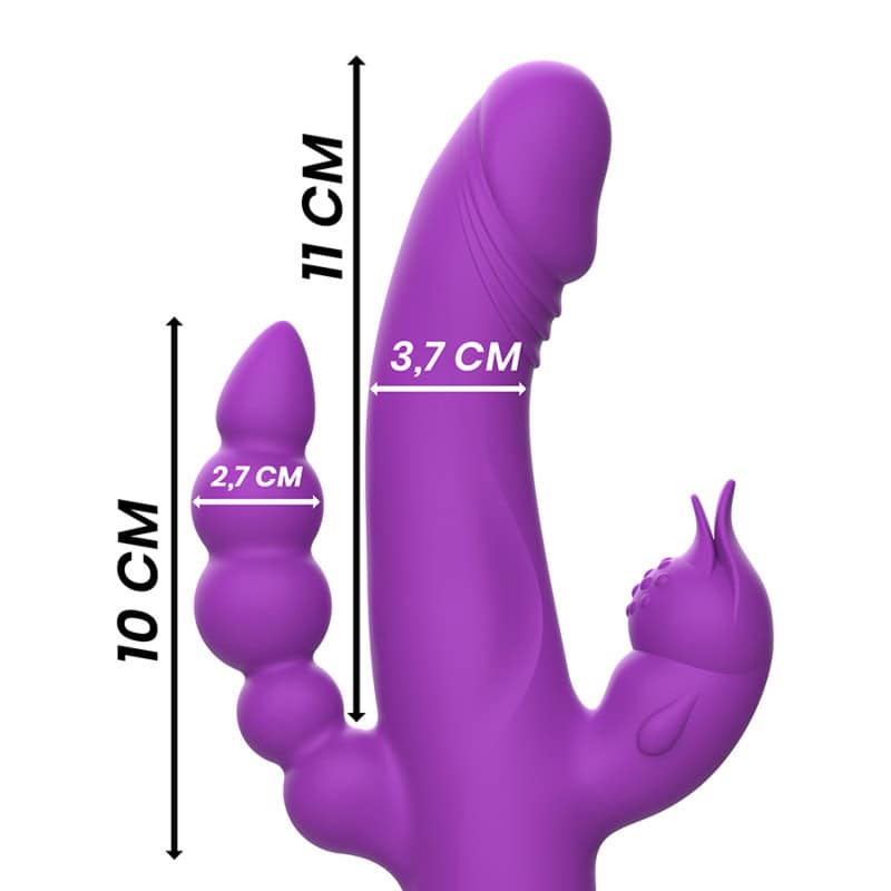 INTENSE - VIBRATEUR EN SILICONE CASANOVA RABBIT TRIPLE MOTEUR VIOLET – Image 4