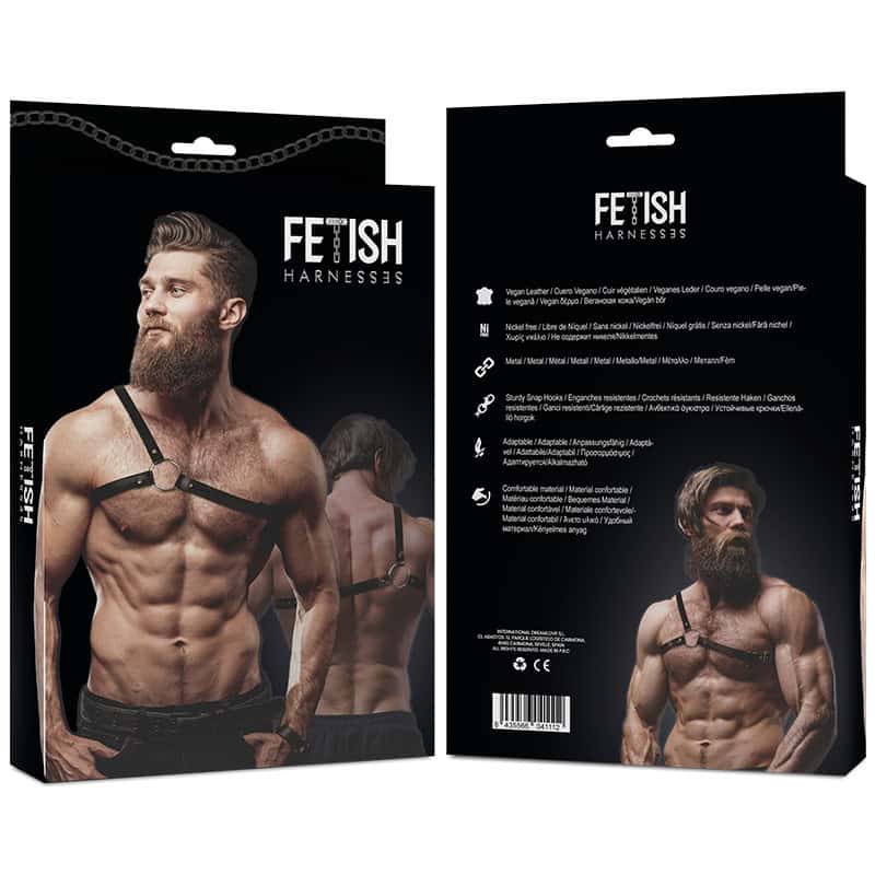 FETISH SUBMISSIVE - HARNAIS EN CUIR ÉCOLOGIQUE POUR HOMMES ÉPAULES CROISÉES ATTITUDE – Image 3