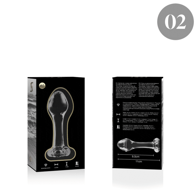 NEBULA SERIES BY IBIZA - MODELO 2 PLUG CRISTAL TRANSPARENTE 11 CM -O- 3.5 CM – Image 4