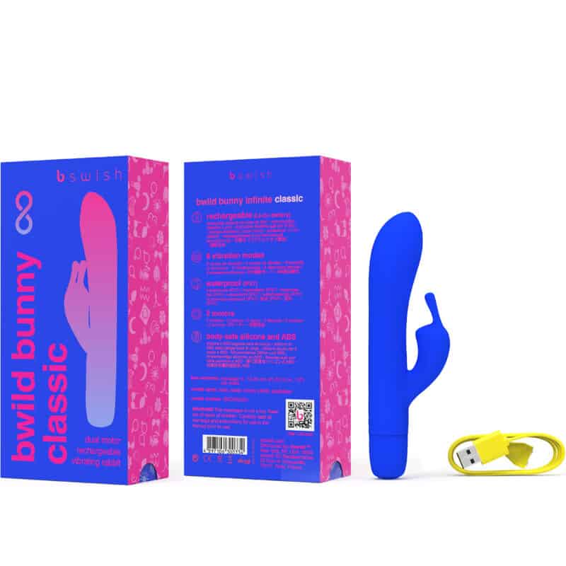 B SWISH - VIBRATEUR RECHARGEABLE CLASSIQUE BWILD BUNNY INFINITE SILICONE BLEU – Image 3