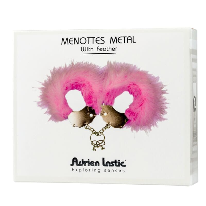 ADRIEN LASTIC - MENOTTES EN MÉTAL À PLUMES ROSE – Image 3