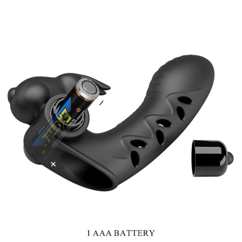 PRETTY LOVE - COUVERCLE DE DOIGT VIBRATEUR LAPIN NOIR VANCE – Image 4