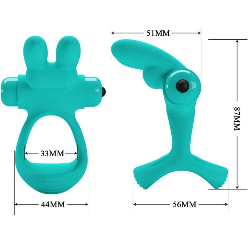PRETTY LOVE - ANNEAU VIBRATEUR LAPIN VERT DANTE – Image 4