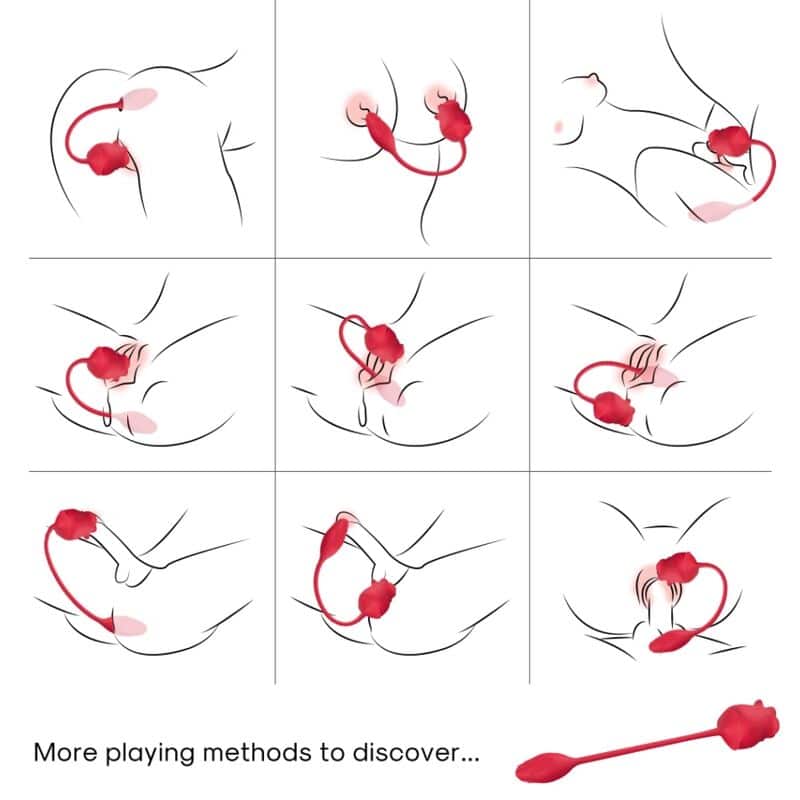 ARMONY - STIMULATEUR DASPIRATION ET VIBRATEUR ROSE 2 EN 1 10 MODES AVEC QUEUE ROUGE – Image 2