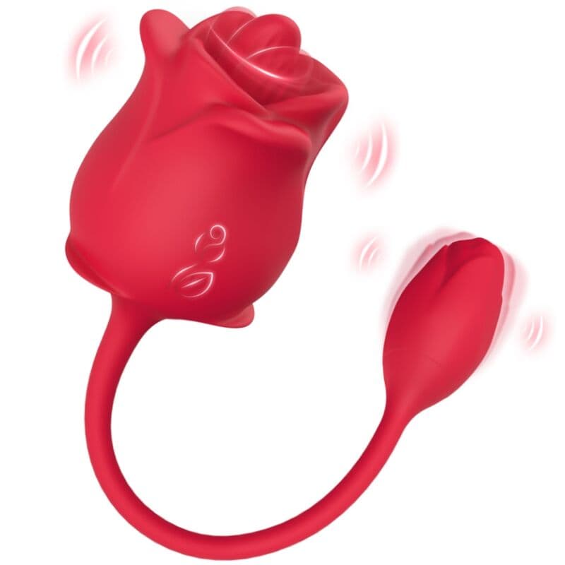 ARMONY - STIMULATEUR DASPIRATION ET VIBRATEUR ROSE 2 EN 1 10 MODES AVEC QUEUE ROUGE – Image 5