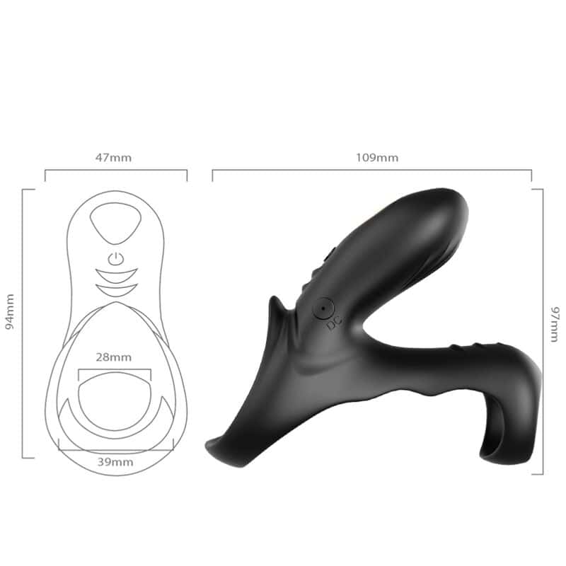 ARMONY - ANNEAU VIBRATEUR DOUBLE RANGER POUR COUPLES NOIR – Image 4