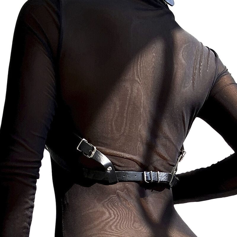 SUBBLIME - HARNAIS POITRINE EN CUIR NOIR TAILLE UNIQUE – Image 3