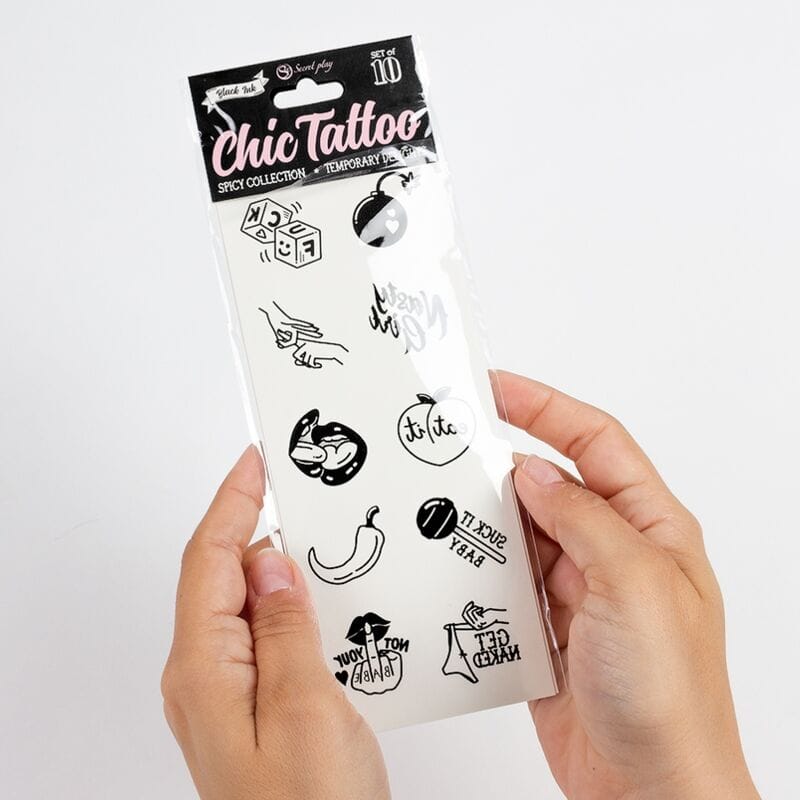 SECRET PLAY - LOT DE 10 TATOUAGES TEMPORAIRES SPICY COLLECTION – Image 4
