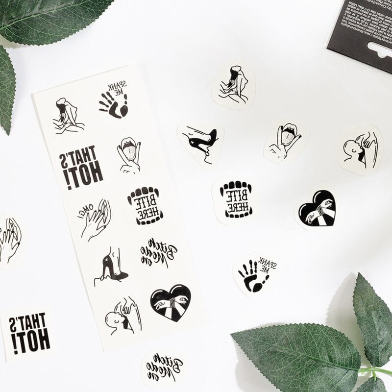 SECRET PLAY - ENSEMBLE DE 10 TATOUAGES TEMPORAIRES KINKY COLLECTION – Image 3