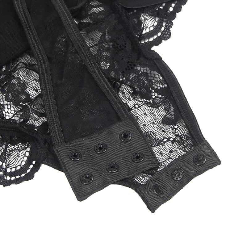 SUBBLIME - TEDDY CON LIGA DETALLE ENCAJES Y TIRAS NEGRO S/M – Image 5