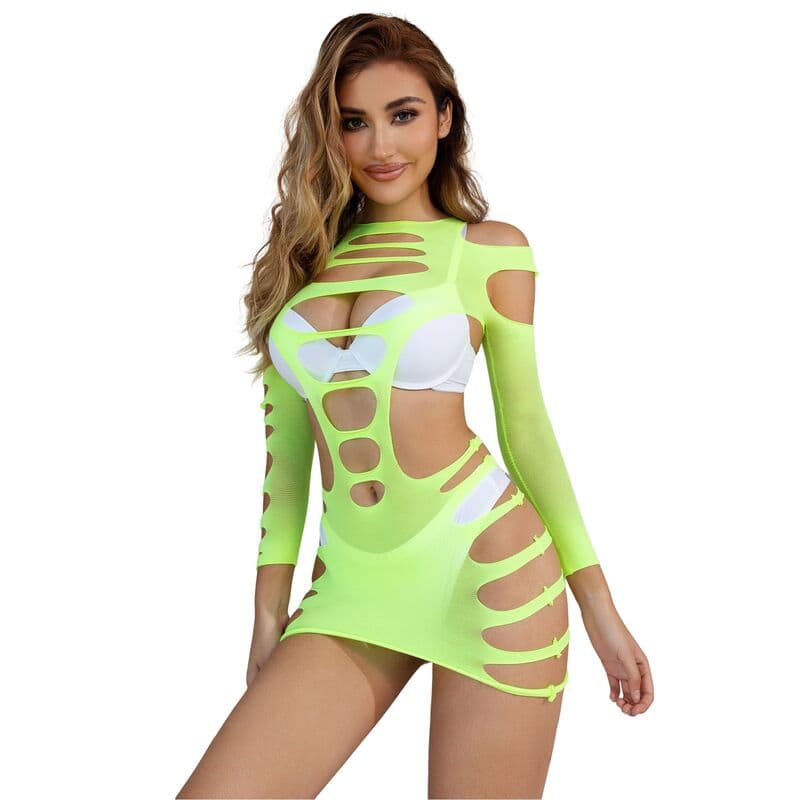 SUBBLIME - 952280 ROBE RÉSILLE ÉLASTIQUE MANCHES LONGUES VERT TAILLE UNIQUE – Image 5