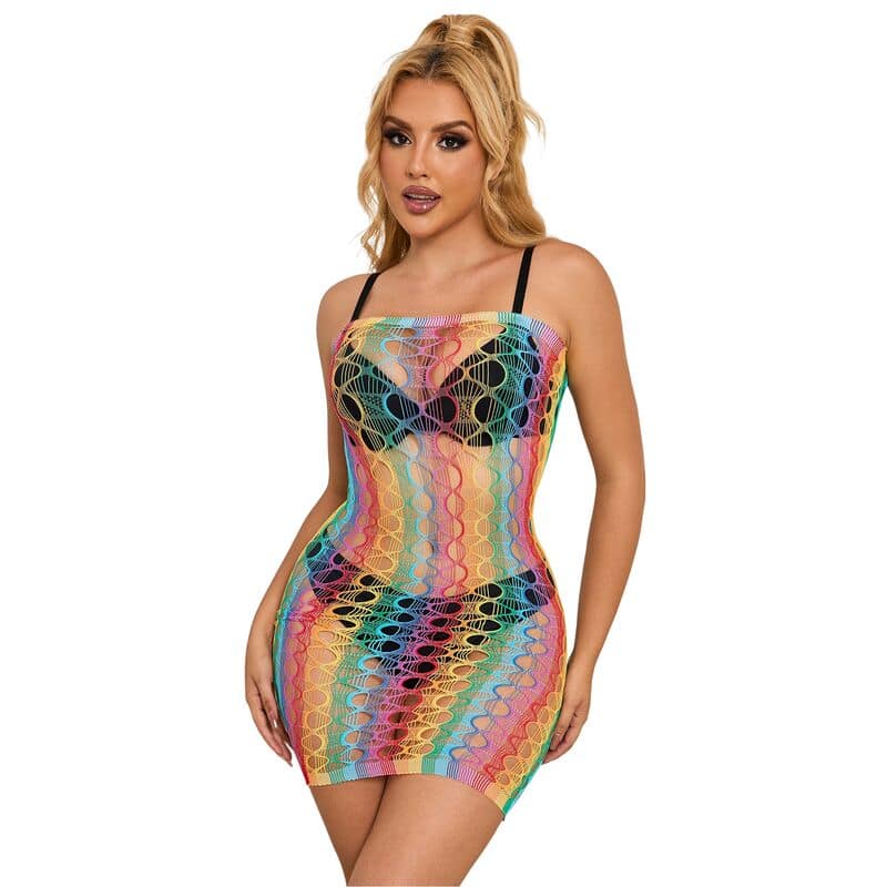 SUBBLIME - 952365 ROBE RÉSEILLE ÉPAULES NUES ARC-EN-CIEL TAILLE UNIQUE – Image 3