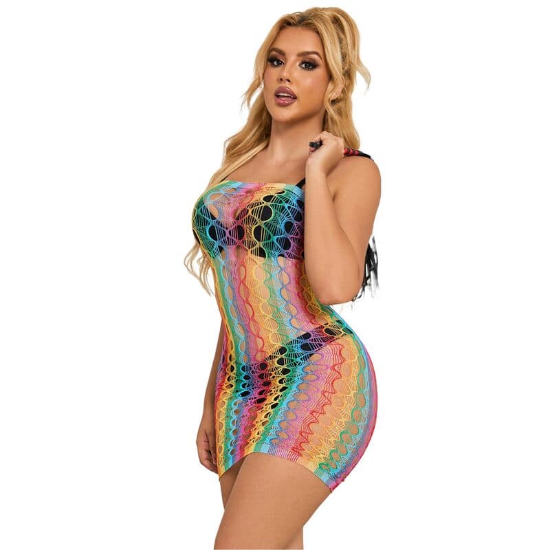 SUBBLIME - 952365 ROBE RÉSEILLE ÉPAULES NUES ARC-EN-CIEL TAILLE UNIQUE – Image 4