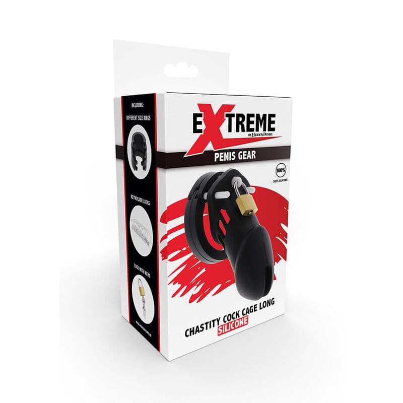 HIDDEN DESIRE - EXTREME CAGE DE CHASTETÉ SILICONE TAILLE L NOIR – Image 5