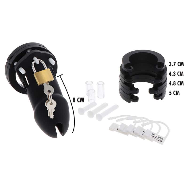 HIDDEN DESIRE - EXTREME CAGE DE CHASTETÉ SILICONE TAILLE L NOIR – Image 3