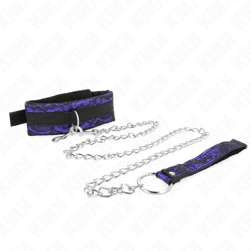 KINK - COLLIER COURT EN DENTELLE DE VELOURS AVEC CEINTURE 105 CM AVEC GARNITURE EN NYLON 44 X 5,5 CM – Image 3