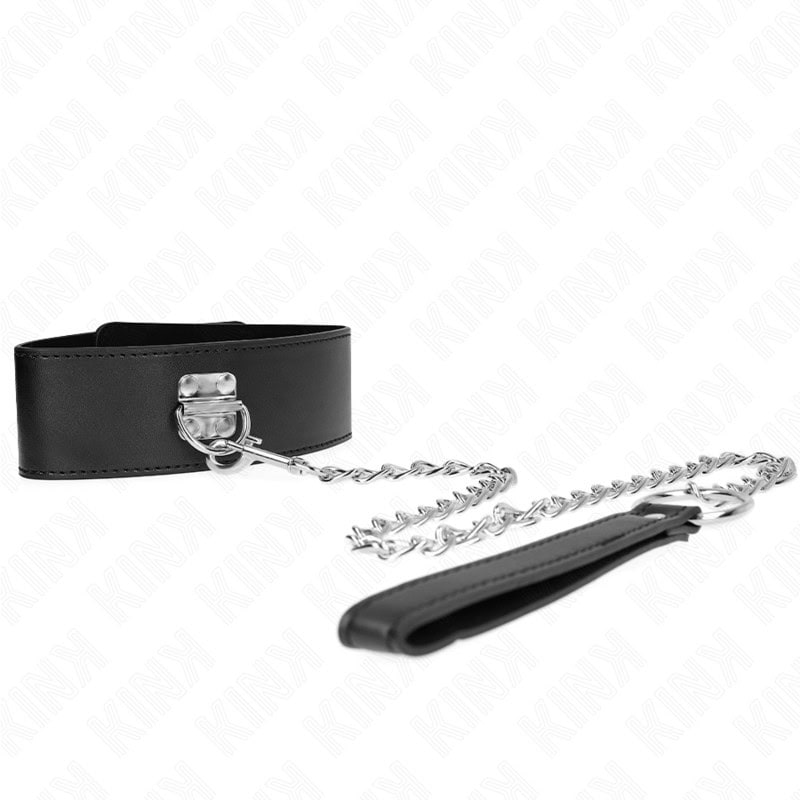 KINK - COLLIER AVEC CEINTURE 65 CM AVEC LARGE BRACELET NOIR AJUSTABLE 33,5-41 CM X 5 CM – Image 3