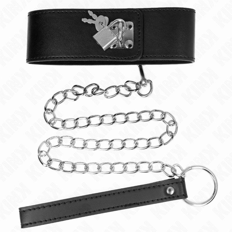 KINK - COLLIER AVEC CEINTURE 65 CM AVEC LARGE BRACELET NOIR AJUSTABLE 33,5-41 CM X 5 CM – Image 4