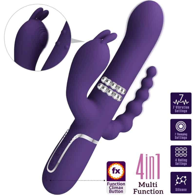 PRETTY LOVE - CAMMY TRIPLE VIBRATEUR MULTIFONCTION 4 EN 1 VIOLET – Image 5