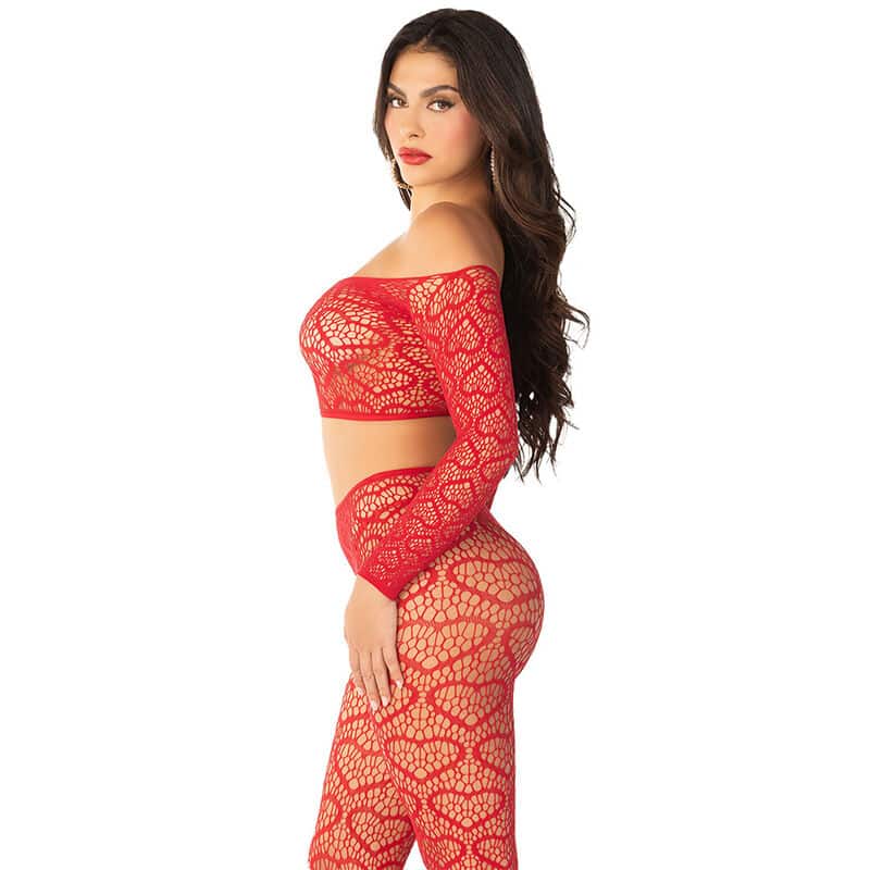 LEG AVENUE - CROP TOP + BAS ROUGE TAILLE UNIQUE – Image 3