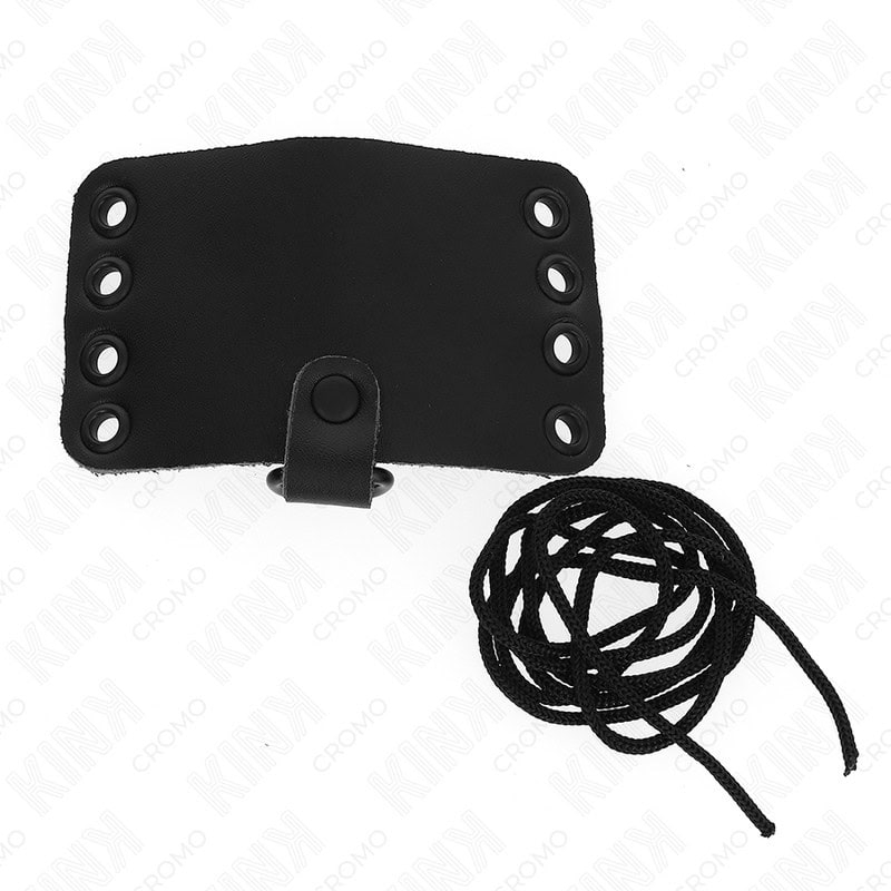 KINK - ANNEAU PÉNIS EN CUIR AVEC FERMETURE À DENTELLE ET LACETS – Image 3