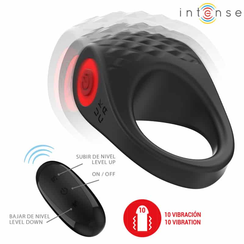 INTENSE - CLOVER VIBRATEUR ANNEAU PÉNIS 10 VIBRATIONS NOIR – Image 4