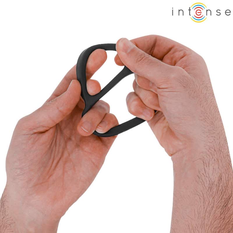 INTENSE - BOBBY DOUBLE ANNEAU PÉNIS EN SILICONE NOIR – Image 4