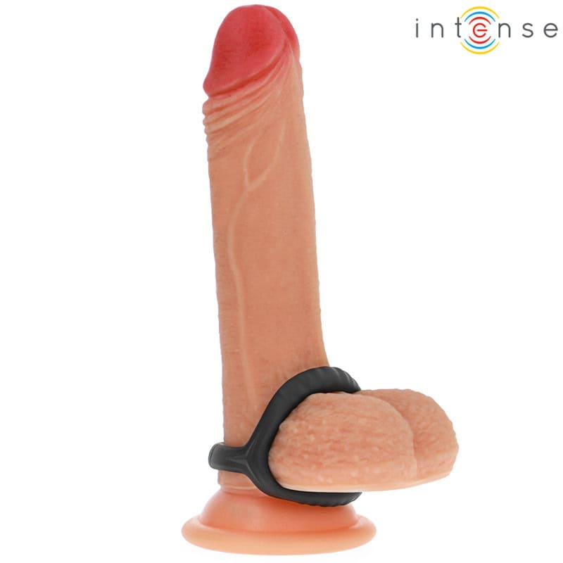 INTENSE - CARSON ANNEAU PÉNIS DOUBLE SILICONE NOIR MODÈLE 4 – Image 5