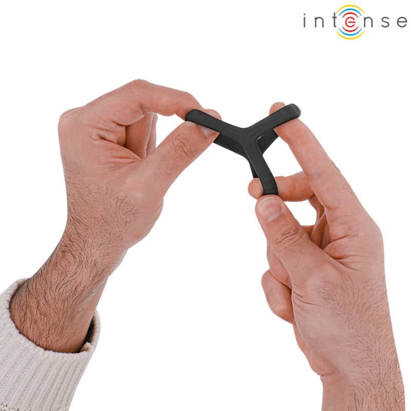 INTENSE - CARSON ANNEAU PÉNIS DOUBLE SILICONE NOIR MODÈLE 4 – Image 3