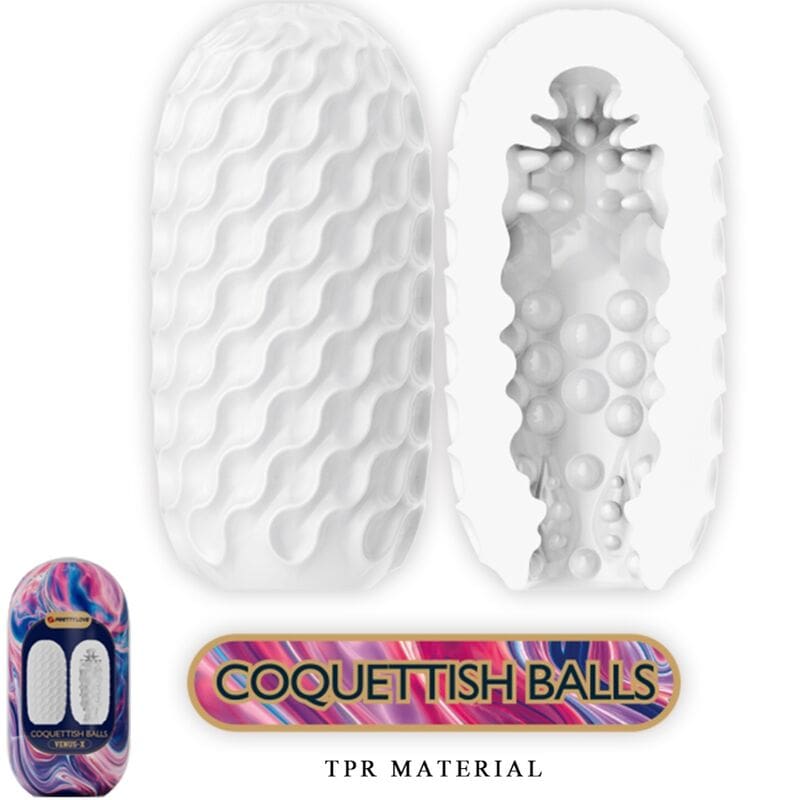 PRETTY LOVE - COQUETTISH BALLS MASTURBATEUR HOMME EN SILICONE BLANC – Image 2