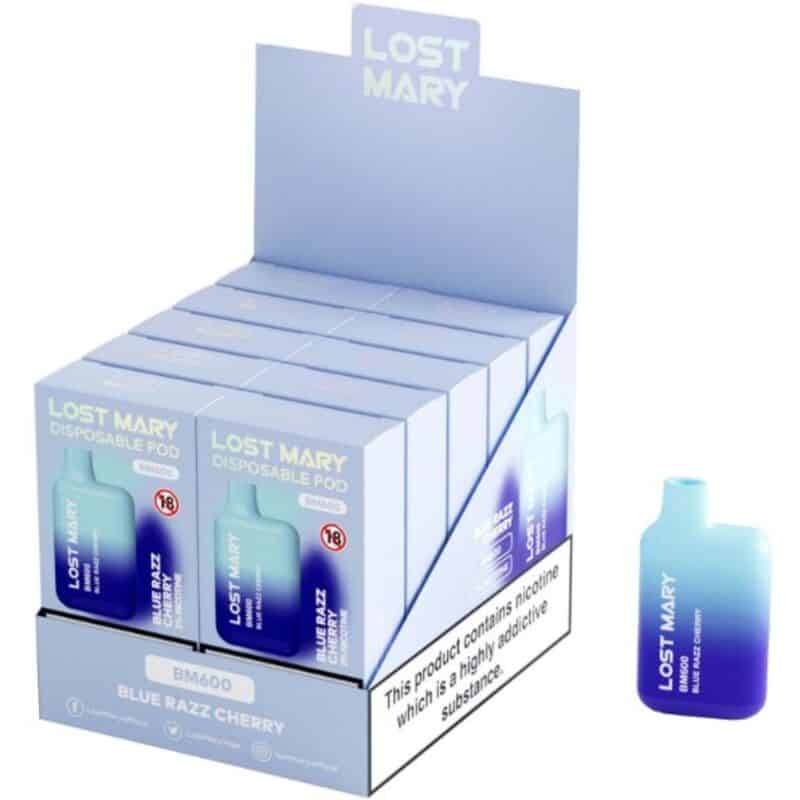 LOST MARY - BM600 VAPER NICOTINE 2% JETABLE BLUE RAZZ CHERRY – Image 2