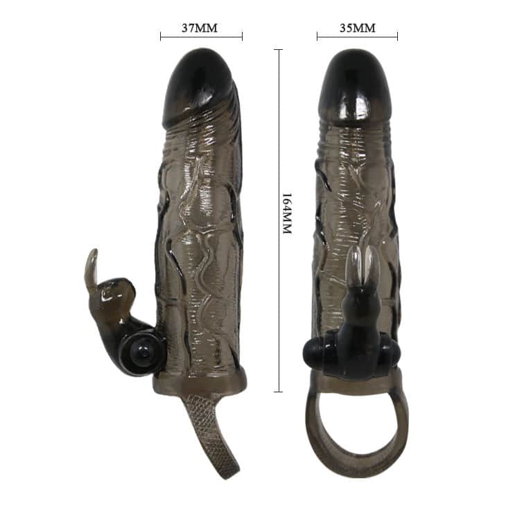 BAILE - COUVRE-PÉNIS BRAVE MAN AVEC LAPIN NOIR 16.5 CM – Image 5