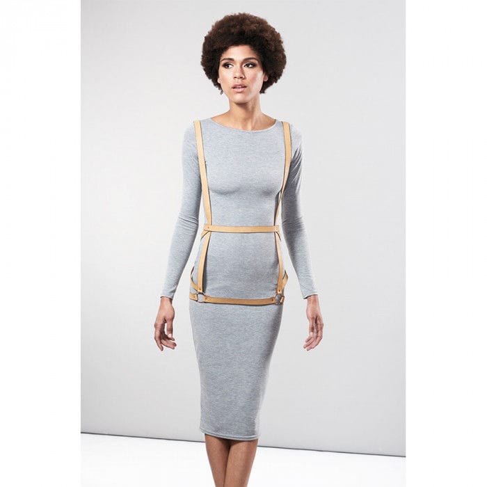 BIJOUX - INDISCRETS MAZE HARNAIS FORME ROBE MARRON – Image 3