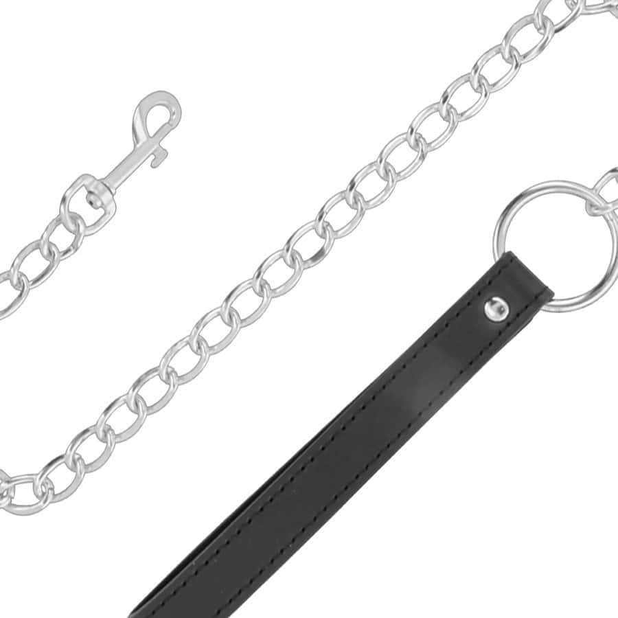 DARKNESS - COLLIER EN CUIR SOUPLE AVEC CHAÎNE – Image 3