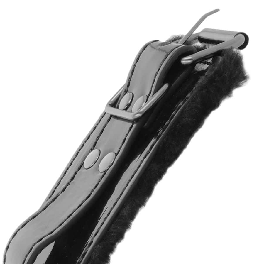 DARKNESS - MENOTTES AJUSTABLES EN CUIR NOIR AVEC CADENAS – Image 3